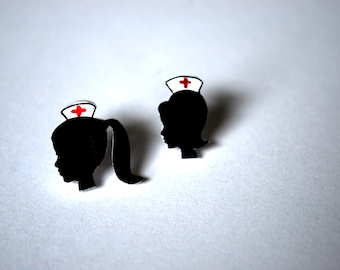 Nurse Earrings -- Nurse Studs, Earrings for Nurses, Nurses Cap