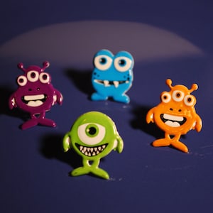 Monster Studs -- Earrings, Monster Earrings, Purple, Green, Orange, Blue