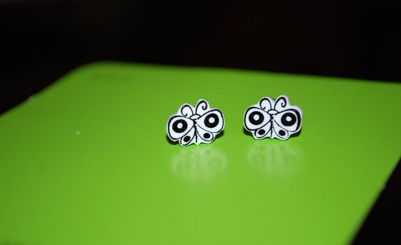 Butterfly Black Knit Statement Earrings