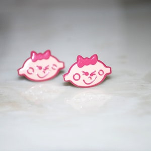 Girl Studs -- Baby Shower, Mother To Be, Pink Girls Earrings, Party Favor, It&#39;s a Girl