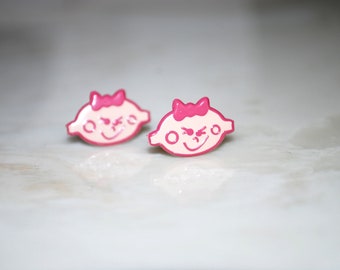 Girl Studs -- Baby Shower, Mother To Be, Pink Girls Earrings, Party Favor, It's a Girl