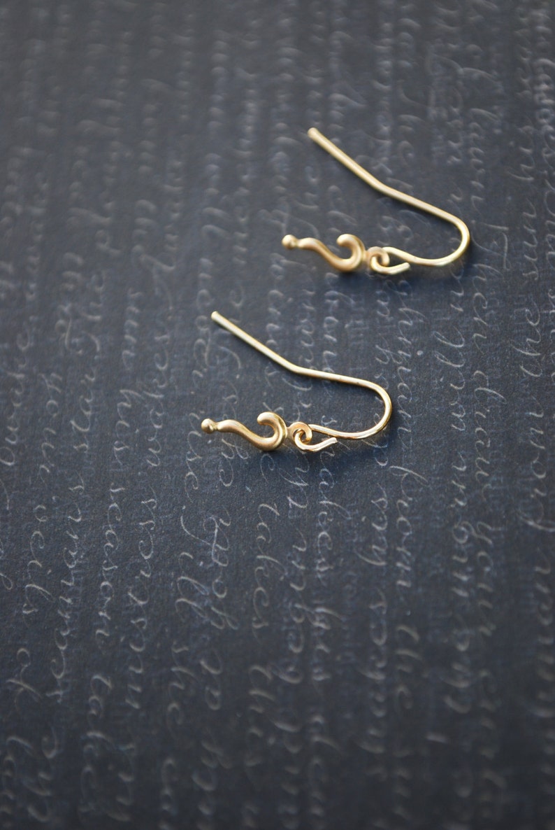 Question Mark Earrings Tiny Question Marks, Gold image 3