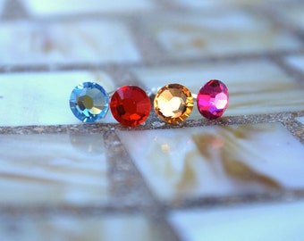 Swarovski Crystal Studs -- Swarovski Crystals, Sterling Silver Studs