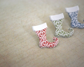 Christmas Stocking Earrings -- Christmas Stocking Studs, Stocking Studs, Christmas Earrings, Stocking Stuffer