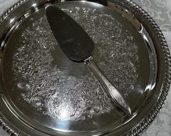Taca platerowana srebrem WM Rogers z serwerem deserowym dla debiutantek