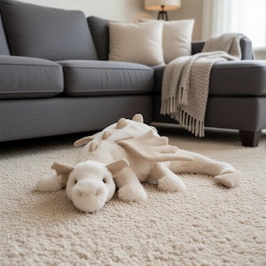 Jellycat Snow Dragon Plush, Large 50cm Soft White Stuffed Animal