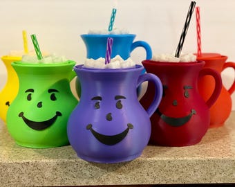 Koolaid can holder/desk pen holder
