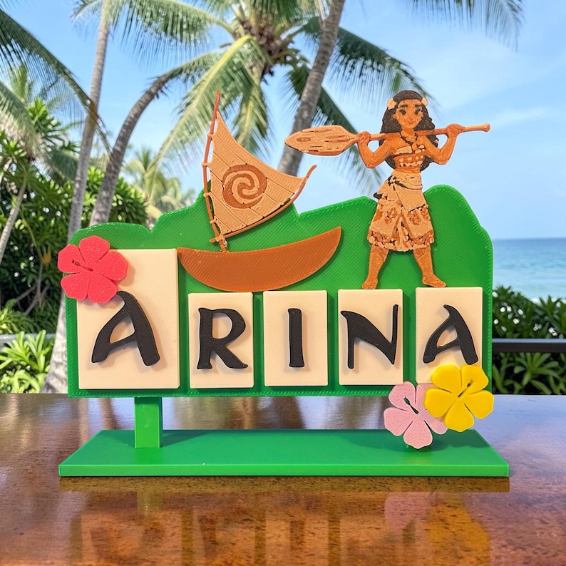 Placa de escritorio inspirada en Moana de Hawái imagen 1
