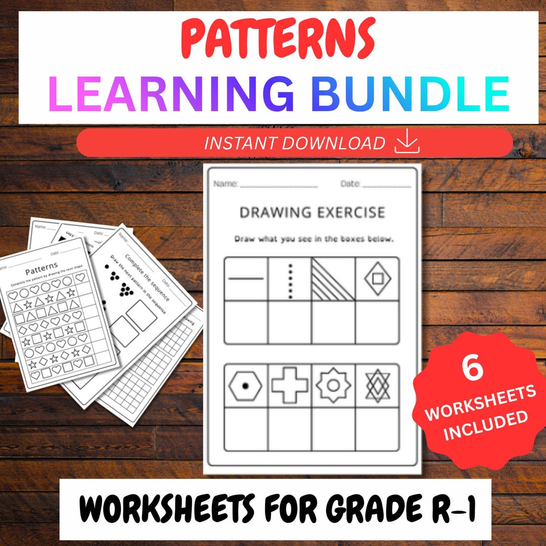 Patterns Worksheets Bundle | Grade R-1 Activities, Preschool ...