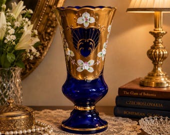 Vintage Bohemian glass vase
