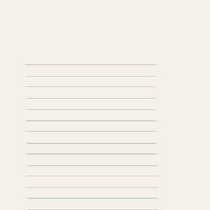 Op de afbeelding: Een cr&egrave;mekleurig notitieboek met horizontale grijze lijnen. De lijnen zijn gelijkmatig over de pagina verdeeld. De rechter benedenhoek van de pagina heeft het nummer 5.