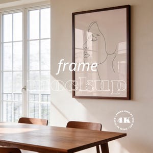 Dark Wood Frame Mockup: Vertical DIN A, Glass Reflection Effect, Template for Posters and Prints, PSD