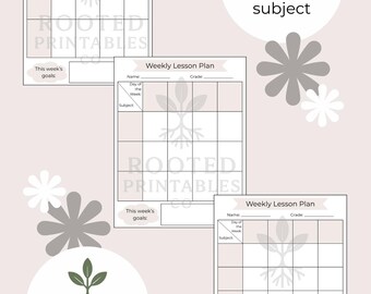 Weekly Homeschool Lesson Planner Printable • Undated Weekly Planner PDF ...