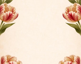 Minimalist Tulip Menu Template| Printable Floral Menu| Editable Cafe/ Farmers Market| Vintage Botanical Design