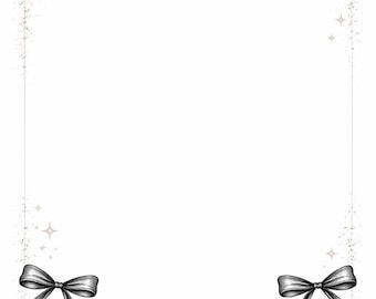 Minimalist Black Bow Printable| Elegant Sketch Border| Editable Menu Canva, Invitation or Stationary Design