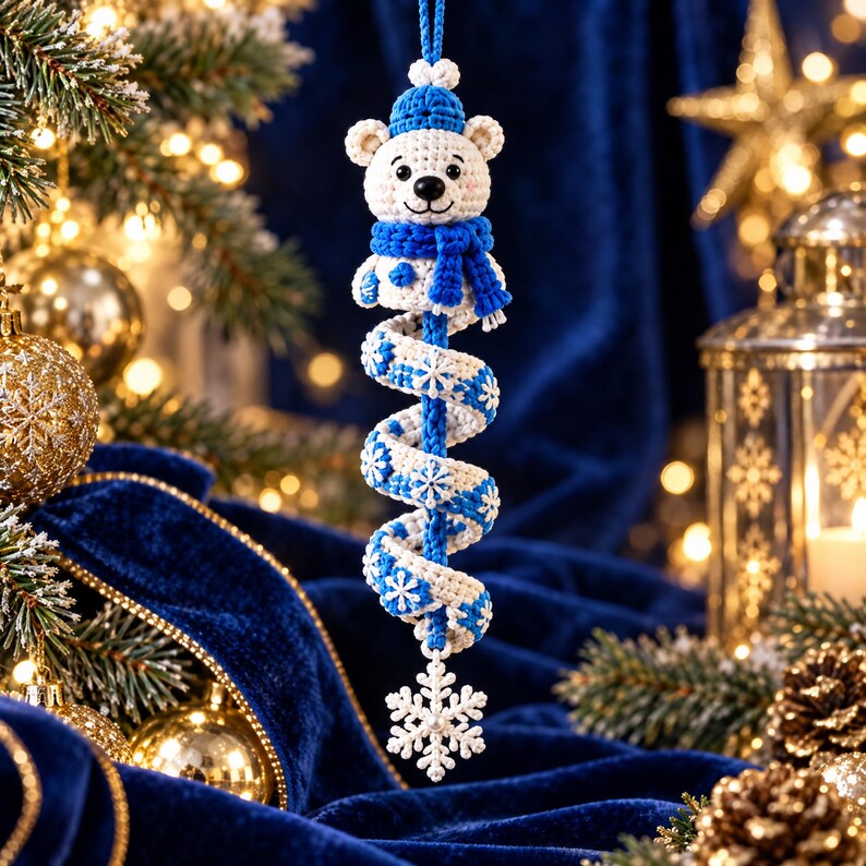 15 Christmas Crochet Patterns Bundle PDF, Spiral Ornaments, Santa Snowman Amigurumi, Hanging Tree Decor, English US Terms, Digital Download