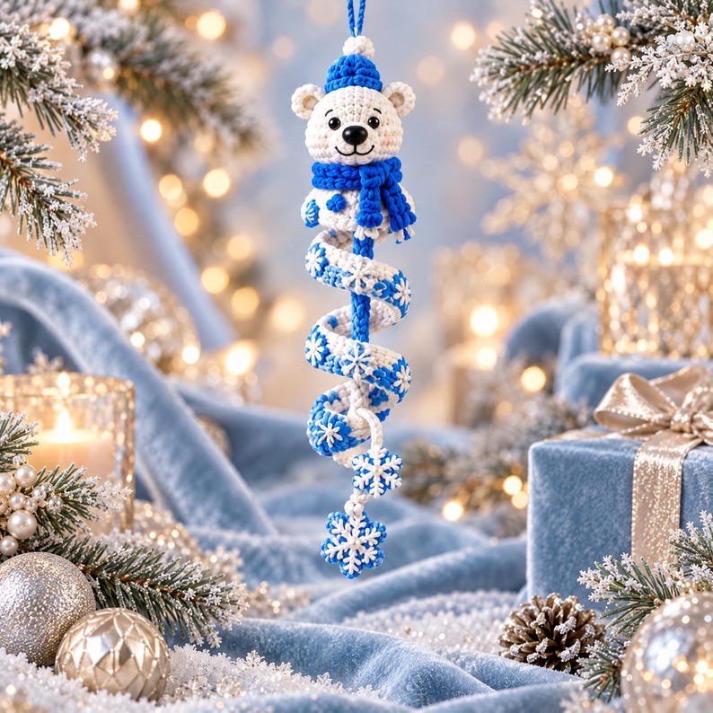 15 Christmas Crochet Patterns Bundle PDF, Spiral Ornaments, Santa Snowman Amigurumi, Hanging Tree Decor, English US Terms, Digital Download