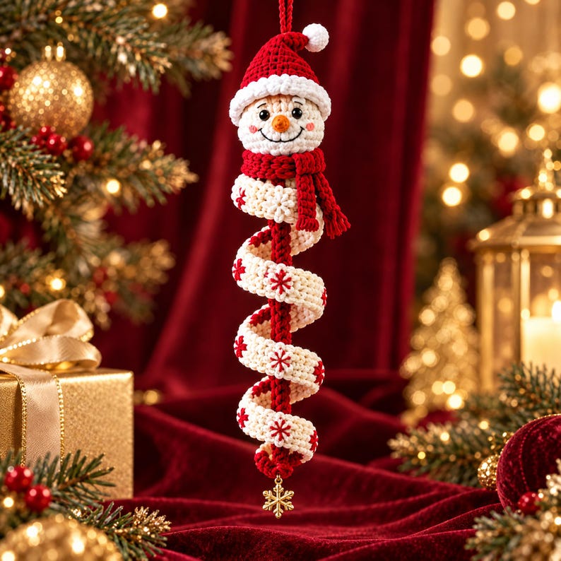 15 Christmas Crochet Patterns Bundle PDF, Spiral Ornaments, Santa Snowman Amigurumi, Hanging Tree Decor, English US Terms, Digital Download