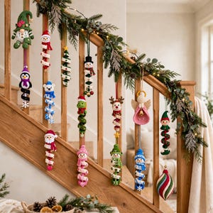 15 Christmas Crochet Patterns Bundle PDF, Spiral Ornaments, Santa Snowman Amigurumi, Hanging Tree Decor, English US Terms, Digital Download