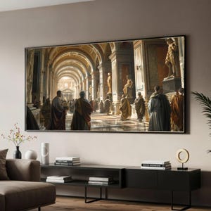 Roman Forum Gathering Canvas Art, Classical Architecture Wall Decor