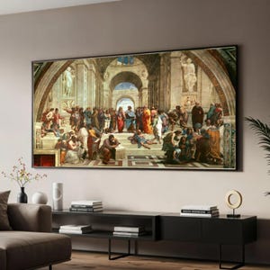 The School of Athens Canvas Art, Renaissance Architecture Wall Decor, Classical History Painting