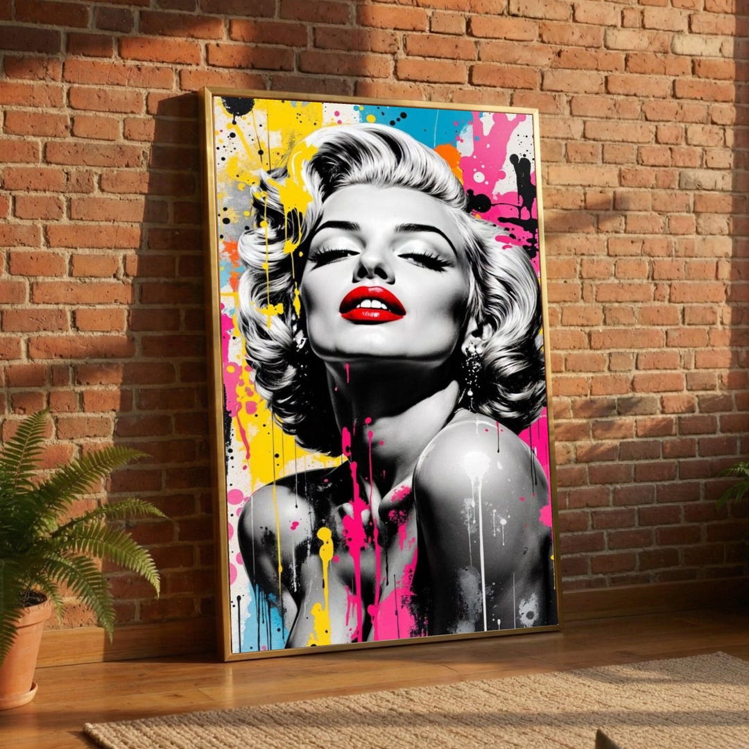 Marilyn Monroe Pop Art Canvas, Retro Glamour Splash Wall Decor - Etsy