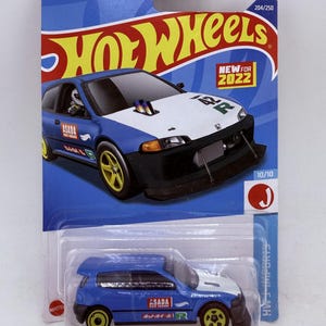 Hot Wheels 2022 HW J-Imports 10/10 Honda Civic Custom Blue HCT11 New For 2022