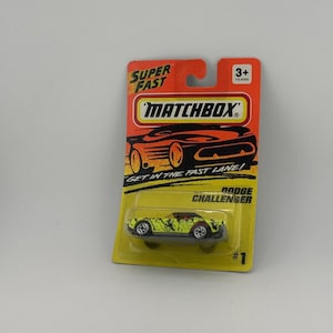 Dodge Challenger Diecast Matchbox Superfast Neon Yellow 1995 Car Toy