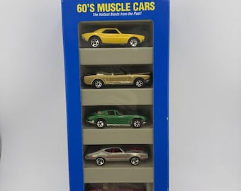 Set de 5 coches Hot Wheels Muscle Cars de los años 60 (escala 1:64)