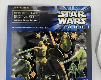 Star Wars Episode I Jedi vs Sith Glow-in-the-Dark Wall Scenes - Removable Collectible