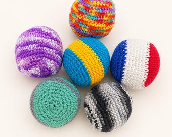 Handmade Crochet Hacky Sack – Foot Bag – Juggling Ball – Fidget Toy – Festival Toy – Retro Gift