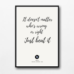 Michael jackson lyrics poster - Etsy sterreich