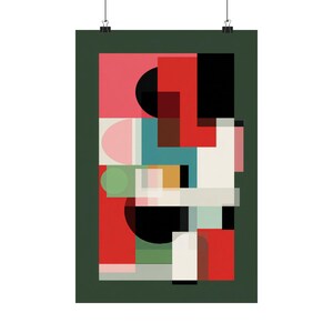 Abstract Geometric Art Print — Bauhaus Constructivist Poster — Bold Color Block Wall Art