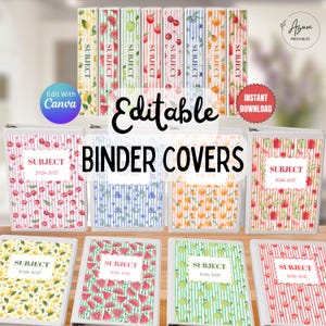 May include: A collection of binder covers featuring vertical stripes and fruit patterns including cherries, watermelons, lemons, and blueberries. Each cover displays the text SUBJECT and 2026 2027 within a central rectangular frame.