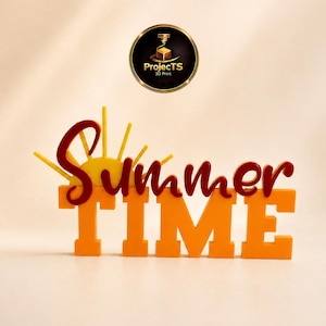 Summer Time Sign STL File – Summer Decor Freestanding Sign – Beach Decor 3D Print – FDM Printable – Digital Download – Commercial License