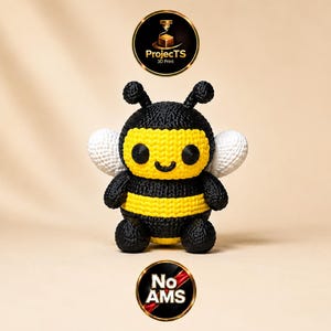 Cute Bee STL File – Kawaii Bumblebee Decor – Knitted Style Figure – Easy FDM Print – Digital Download – Commercial License