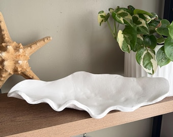 Clam Seashell Trinket Dish: Coastal Charm,  Air Dry Clay