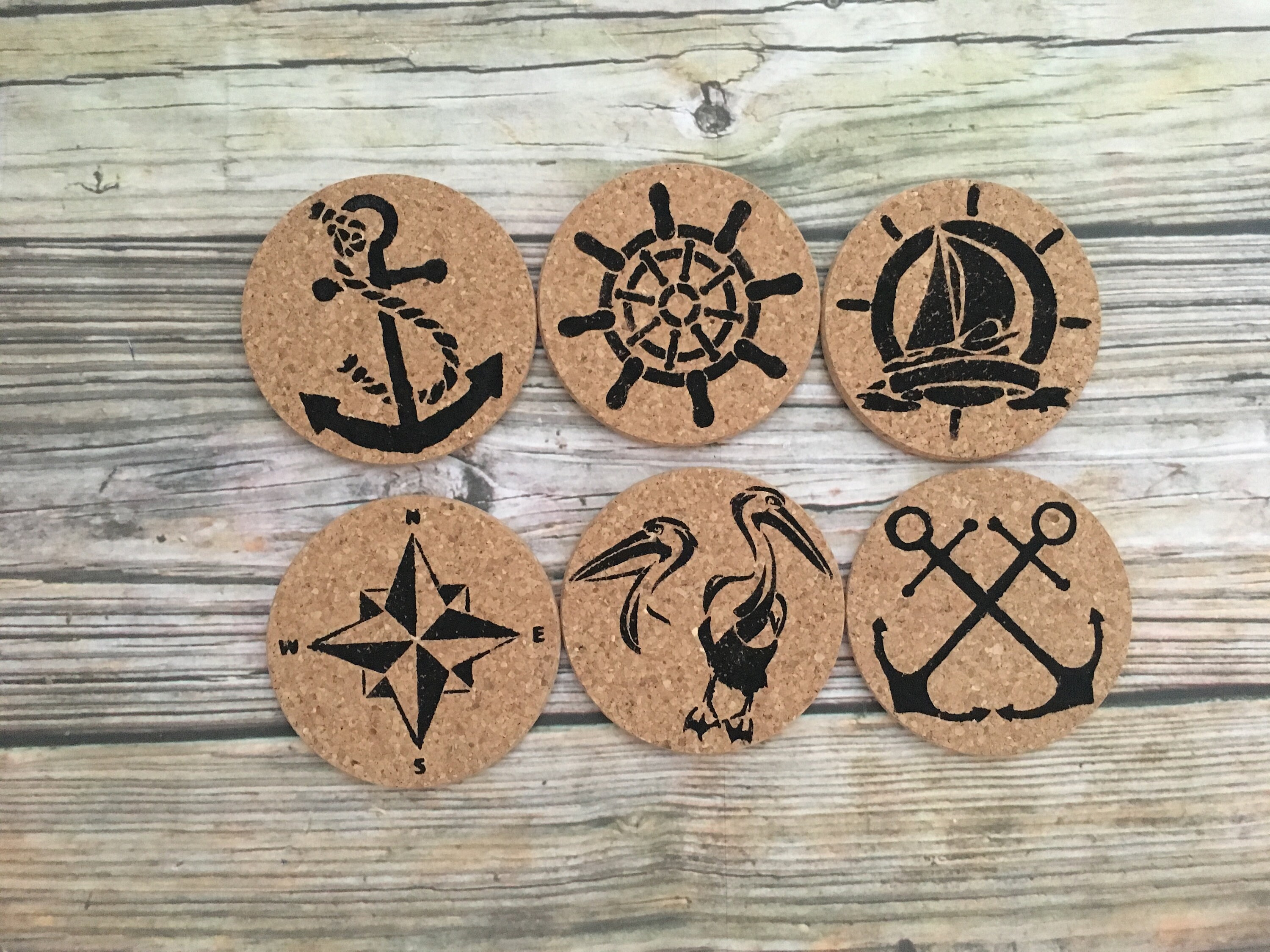 Nautical Coastal Drink Coaster Set Sailing Coaster Set Etsy