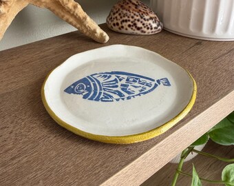 Rustic Fish Trinket Dish: Air Dry Clay Jewlery Dish