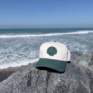 Green Seashell Baseball Hat: Embroidered Shell Yeah! Trucker Cap