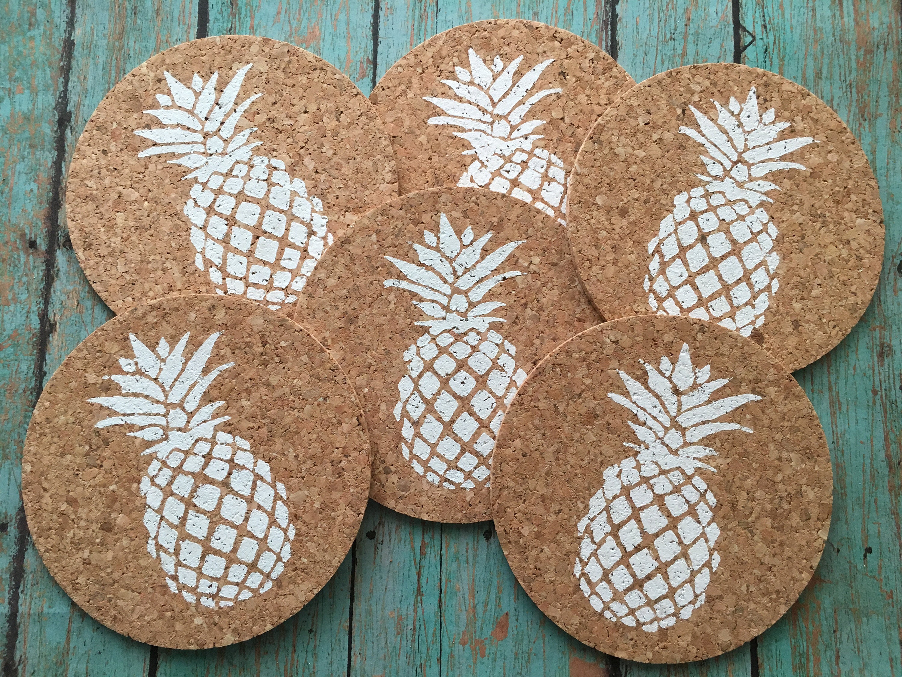 Hawaiian Pineapple Coaster Set Beach Coasters Beach Coaster Etsy