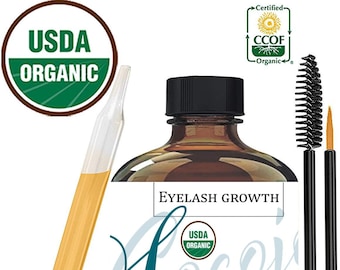 Organic Castor Oil Eyelash Serum: USDA Certified, Natural Lash & Brow Growth Treatment