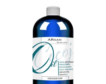 Argan Oil - 100% Pure Partially Filtered Non GMO Deodorized Unscented Bulk Wholesale 16 oz Carrier Oil for Cosmetic Formulation Skin Hair