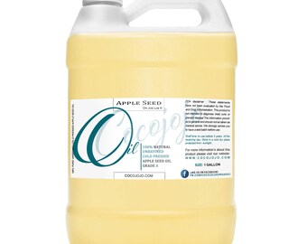1 Gal 100 Pure Apple Seed Oil For Hair And Skin Unrefined Cold Pressed All Natural 33 oz and 128 oz - Natural Vegan Non GMO Carrier Oil