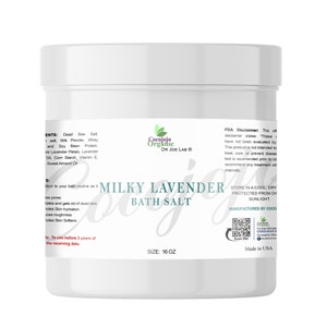 Milky Lavender Bath Salt with Lavender Petals