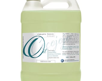 Unrefined Grapeseed Oil: Cold Pressed, Extra Virgin Carrier For Hair & Skin (32oz/1Gal) -Bulk