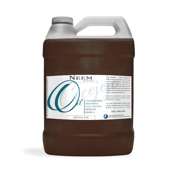 Neem Oil - 100% Pure Unrefined Cold Pressed Non GMO Virgin Carrier Oil for Hair Skin Body Face Cosmetics DIY Sprays