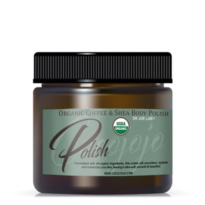 Organic Coffee Shea Body Polish: USDA Certified Deep Hydrating Vegan Formula -Nourishes Dry Skin
