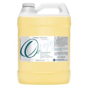 Almond Oil: Pure, Unrefined, Cold Pressed Sweet Carrier Oil DIY Massage, Hair & Skincare(1Gal) -Bulk