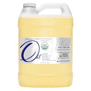 Organic Vitamin E Oil - USDA Certified Natural 43,000 IU - Bulk Vegan For Face Hair Body Nails Skin - Nourish Hydrating Moisturizing